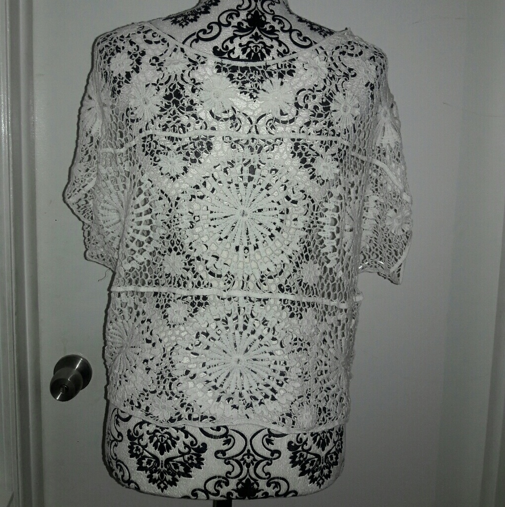 Sheer Guipure lace Top without Bra - Picture 7 of 7